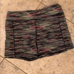Multi colored workout shorts